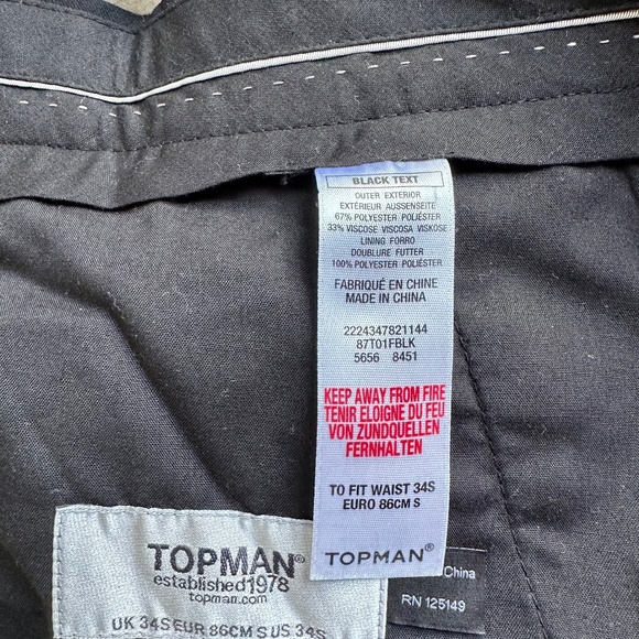 Topman black slim-cut suit size 38 - Picture 7 of 9